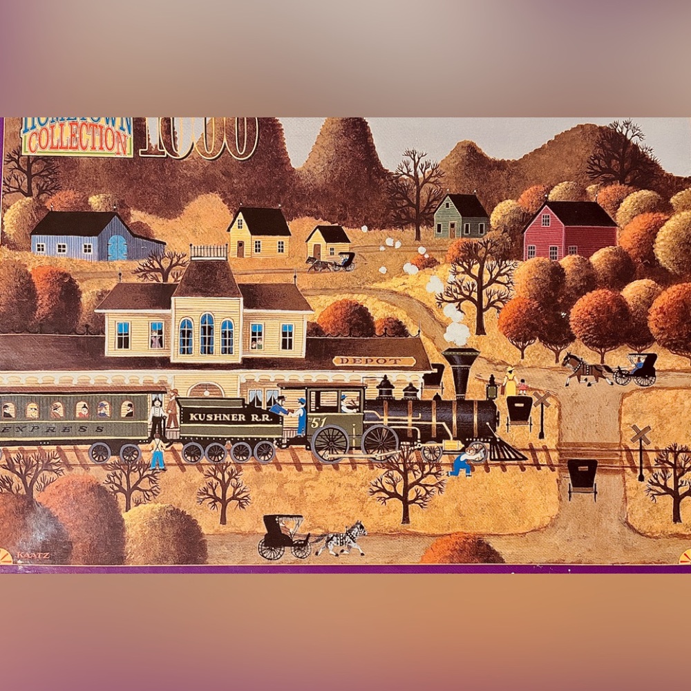 Hometown Collection vintage 1000 piece jigsaw puzzle “The Depot” train station